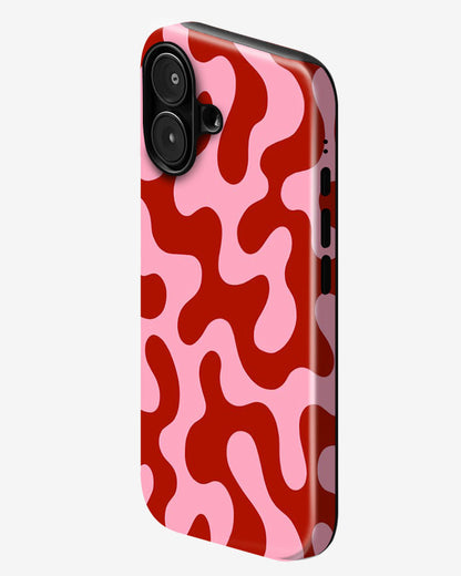 Red Drip Glossy Armour Shell Phone Cover