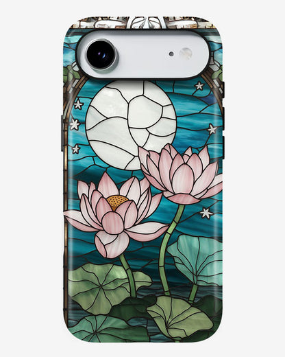 Moonlit Lotus Glossy Armour Shell Phone Cover