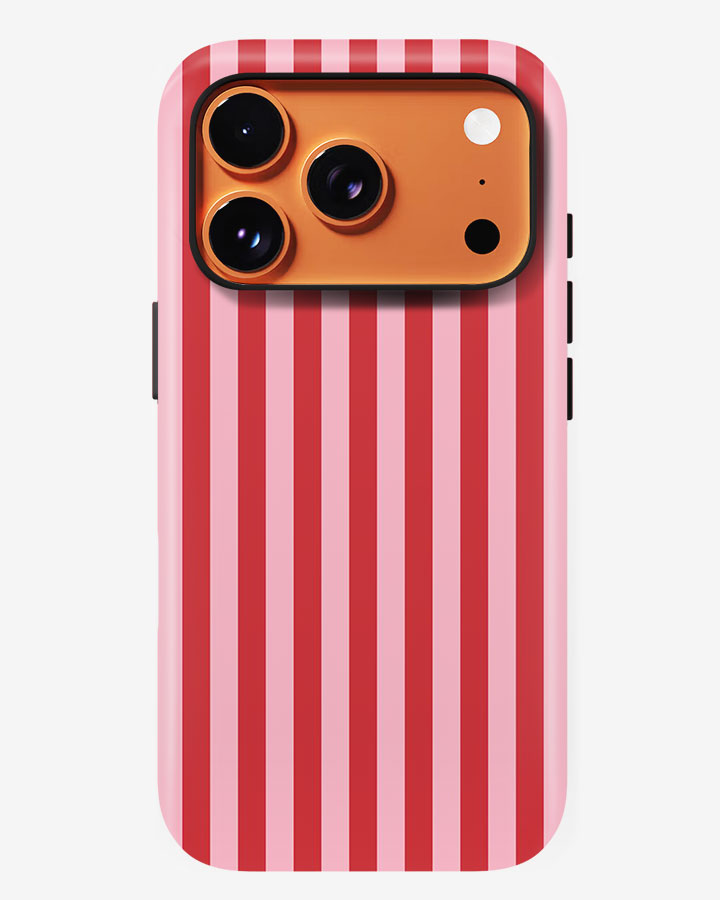 Cherry Ribbon Stripe Glossy Armour Shell Phone Cover