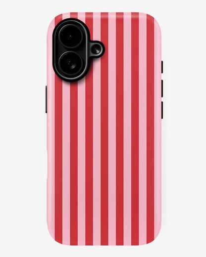 Cherry Ribbon Stripe Glossy Armour Shell Phone Cover