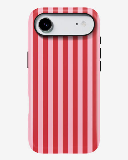 Cherry Ribbon Stripe Glossy Armour Shell Phone Cover