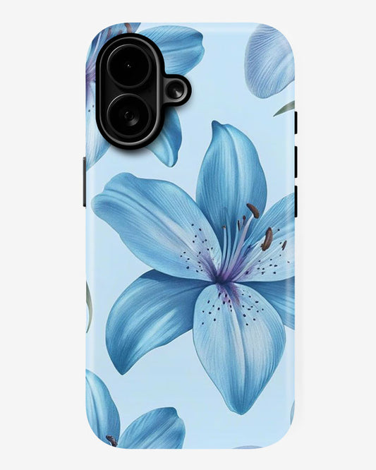 Blue Lily Glossy Armour Shell Phone Cover