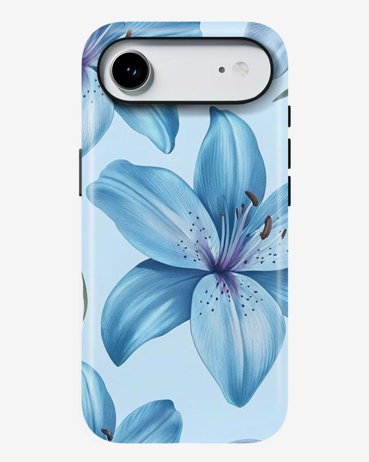 Blue Lily Glossy Armour Shell Phone Cover