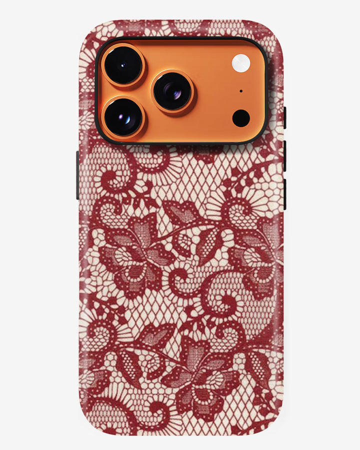 Ruby Lace Glossy Armour Shell Phone Cover