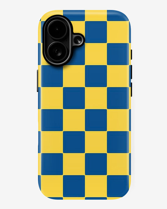Cobalt Grid Glossy Armour Shell Phone Cover