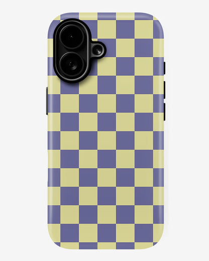 Lavender Check Glossy Armour Shell Phone Cover