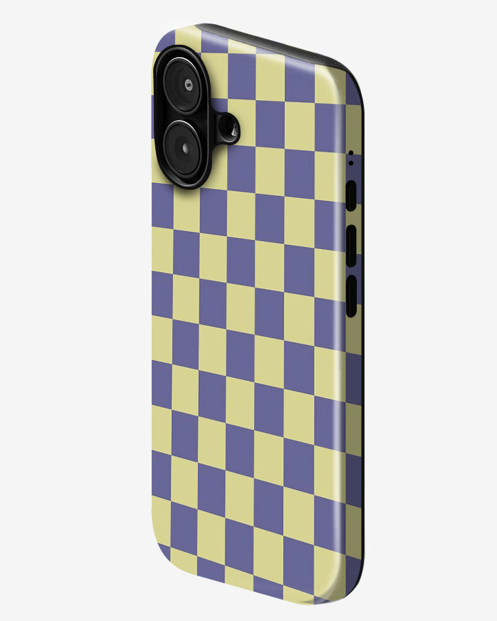 Lavender Check Glossy Armour Shell Phone Cover