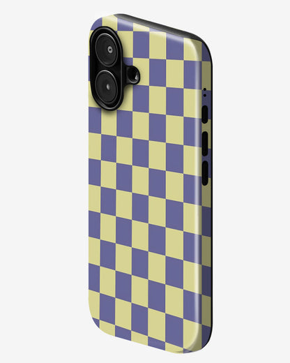 Lavender Check Glossy Armour Shell Phone Cover