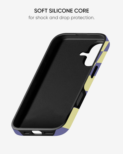 Lavender Check Glossy Armour Shell Phone Cover