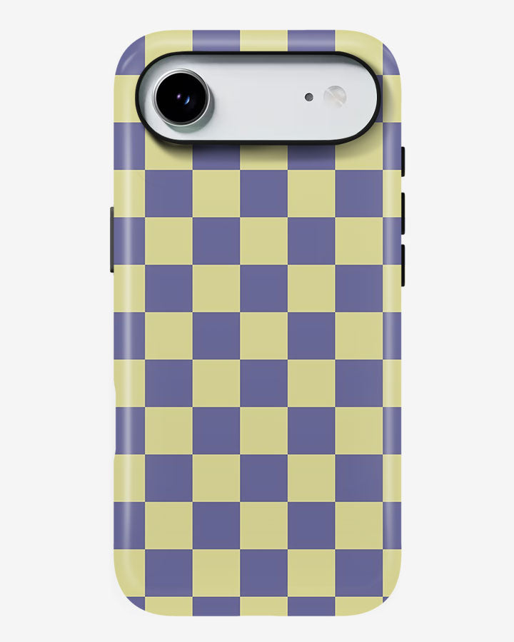 Lavender Check Glossy Armour Shell Phone Cover