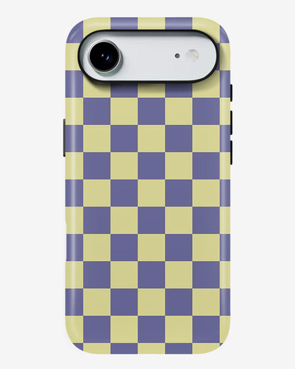 Lavender Check Glossy Armour Shell Phone Cover
