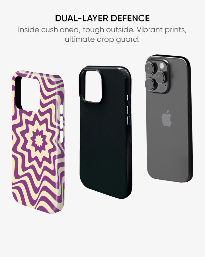 Violet Vortex Glossy Armour Shell Phone Cover