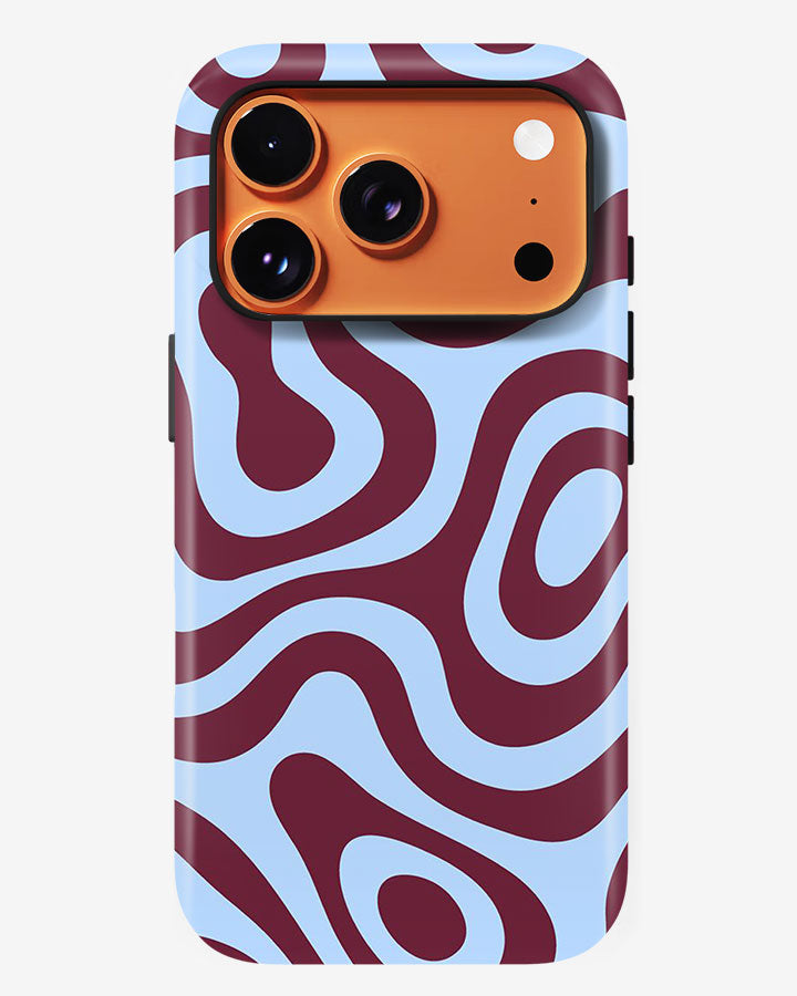 Burgundy Blue Glossy Armour Shell Phone Cover