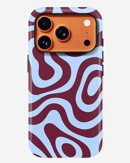 Burgundy Blue Glossy Armour Shell Phone Cover