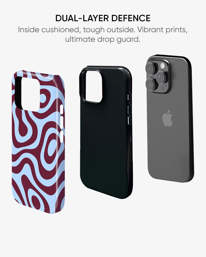 Burgundy Blue Glossy Armour Shell Phone Cover