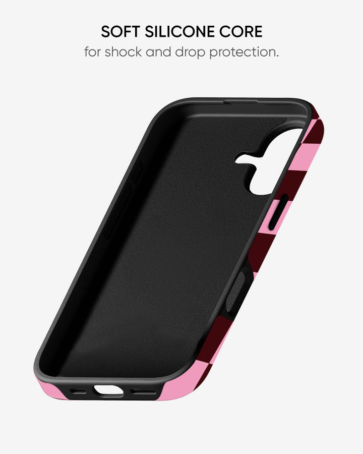 Rose Grid Glossy Armour Shell Phone Cover