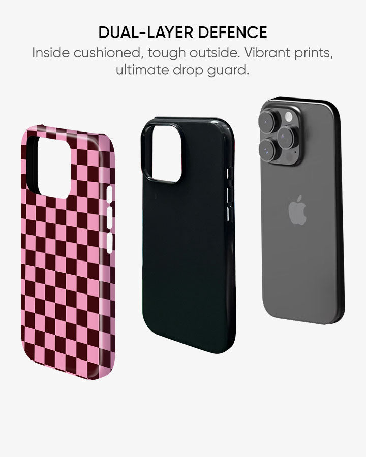 Rose Grid Glossy Armour Shell Phone Cover