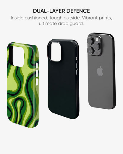 Lime Labyrinth Glossy Armour Shell Phone Cover