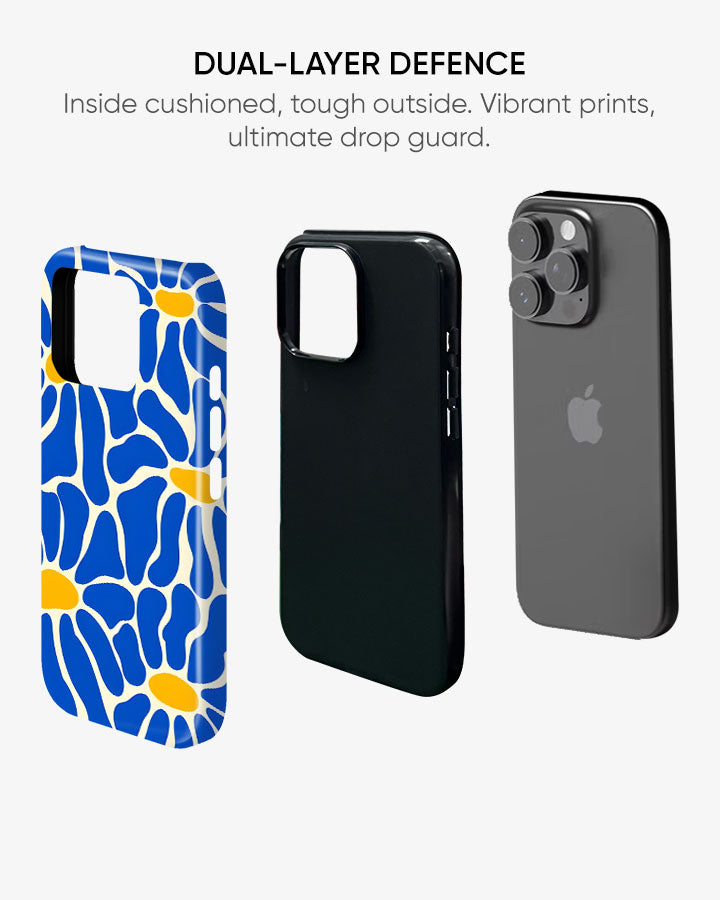 Electric Azure Glossy Armour Shell Phone Cover
