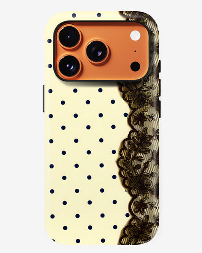 Polka Lace Glossy Armour Shell Phone Cover