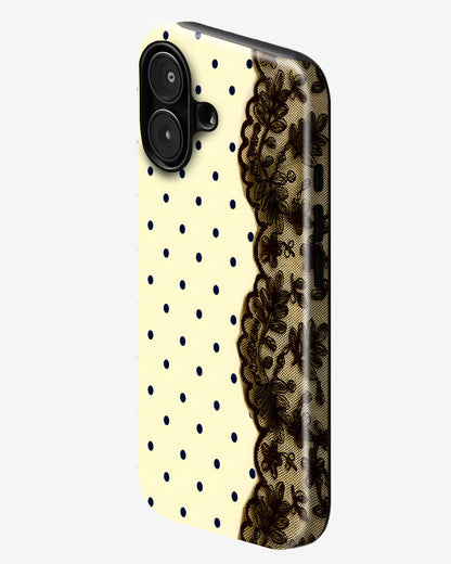 Polka Lace Glossy Armour Shell Phone Cover