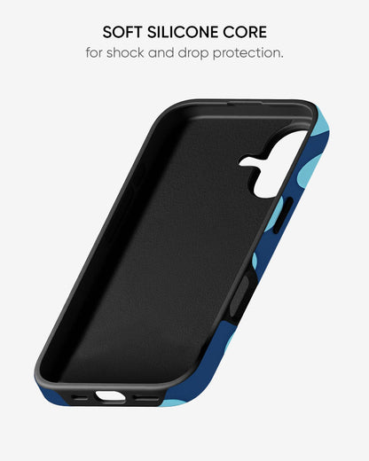 Blue Cerulean Garden Glossy Armour Shell Phone Cover