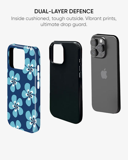 Blue Cerulean Garden Glossy Armour Shell Phone Cover