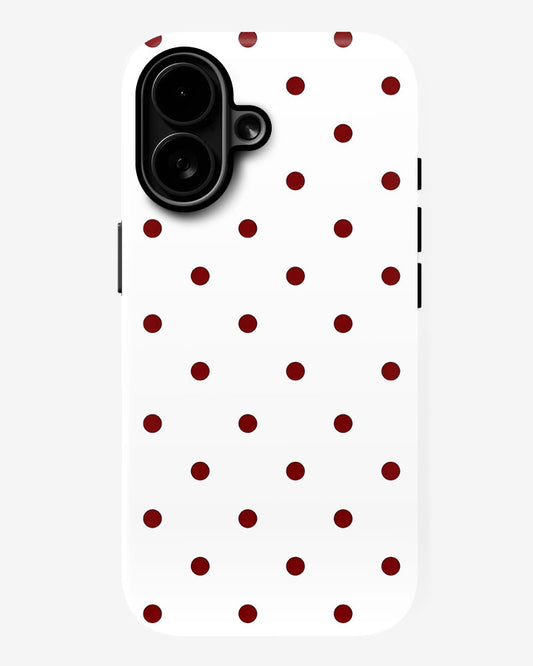Red Cherry Dots Glossy Armour Shell Phone Cover