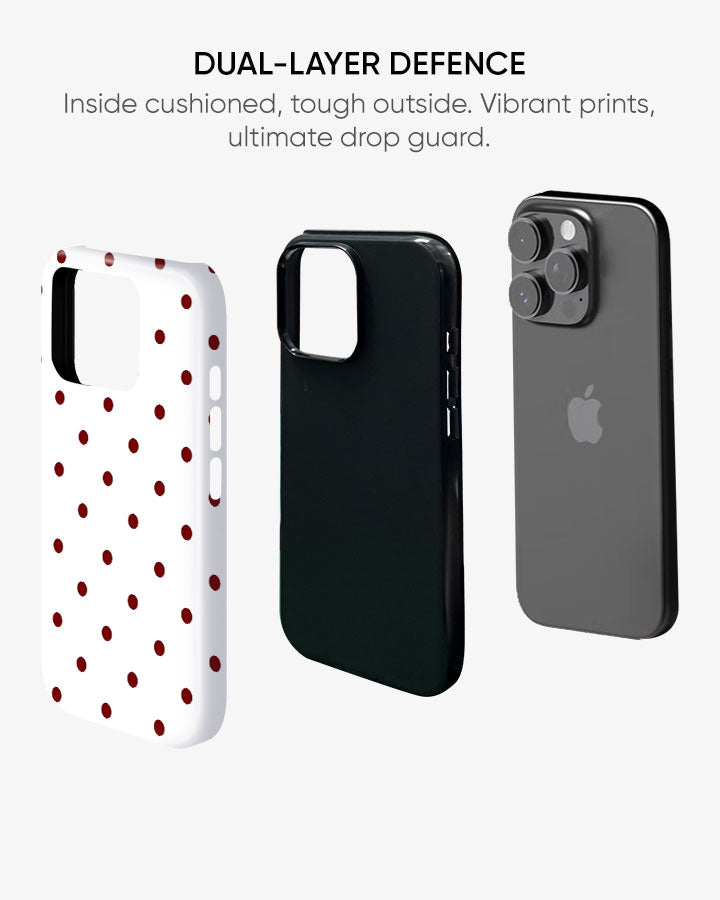 Red Cherry Dots Glossy Armour Shell Phone Cover