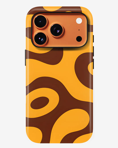 Caramel Toffee Waves Glossy Armour Shell Phone Cover