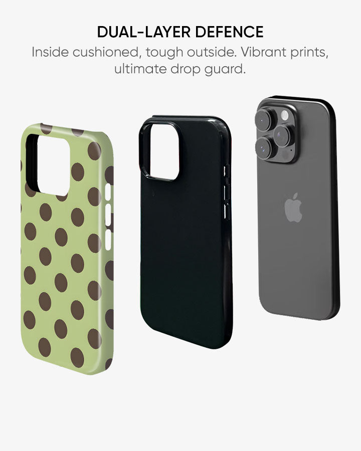 Pistachio Olive Matcha Glossy Armour Shell Phone Cover