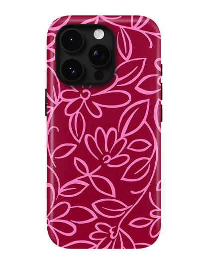 Magenta Botanica Glossy Armour Shell Phone Cover