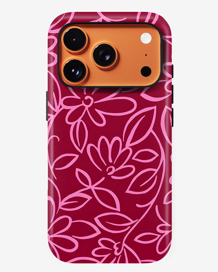 Magenta Botanica Glossy Armour Shell Phone Cover