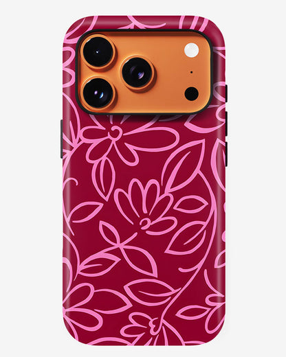 Magenta Botanica Glossy Armour Shell Phone Cover