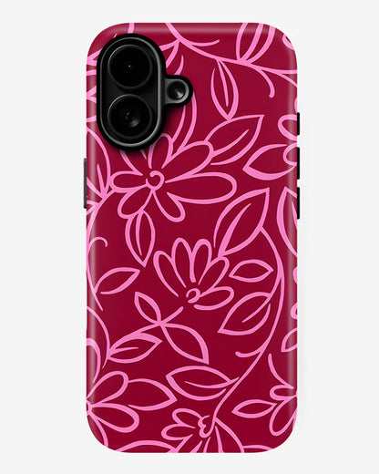Magenta Botanica Glossy Armour Shell Phone Cover