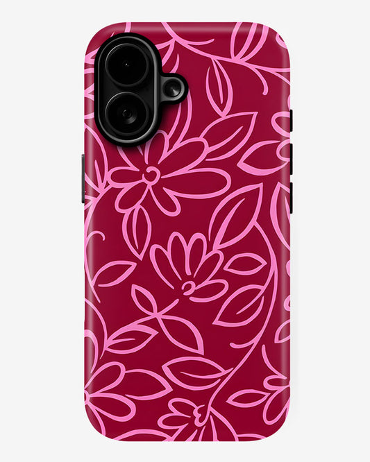 Magenta Botanica Glossy Armour Shell Phone Cover