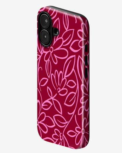 Magenta Botanica Glossy Armour Shell Phone Cover