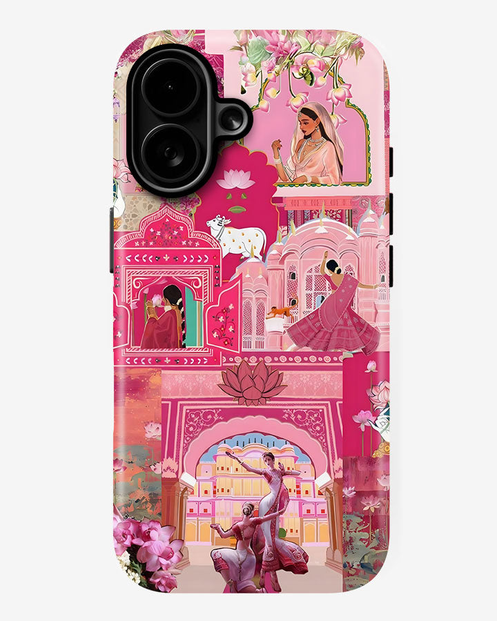 Pink Desi Palace Glossy Armour Shell Phone Cover