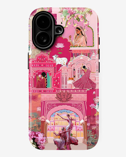 Pink Desi Palace Glossy Armour Shell Phone Cover