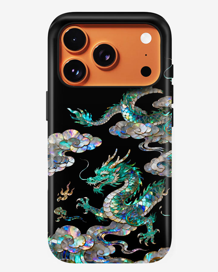 Mystic Jade Dragon Glossy Armour Shell Phone Cover