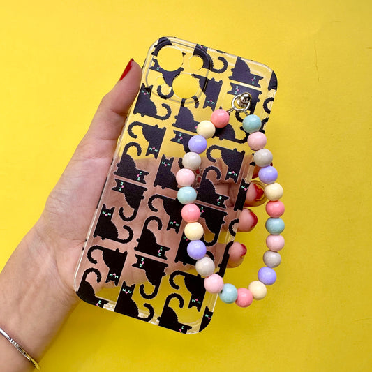 Meowgic Transparent Pastel Fall Chain Phone Cover - Casebasket