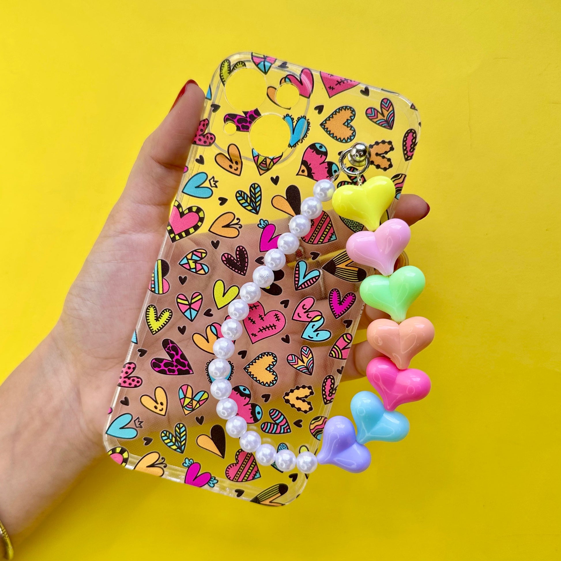 Heart Hoot Heart Fall Chain Silicon Phone Case - Casebasket