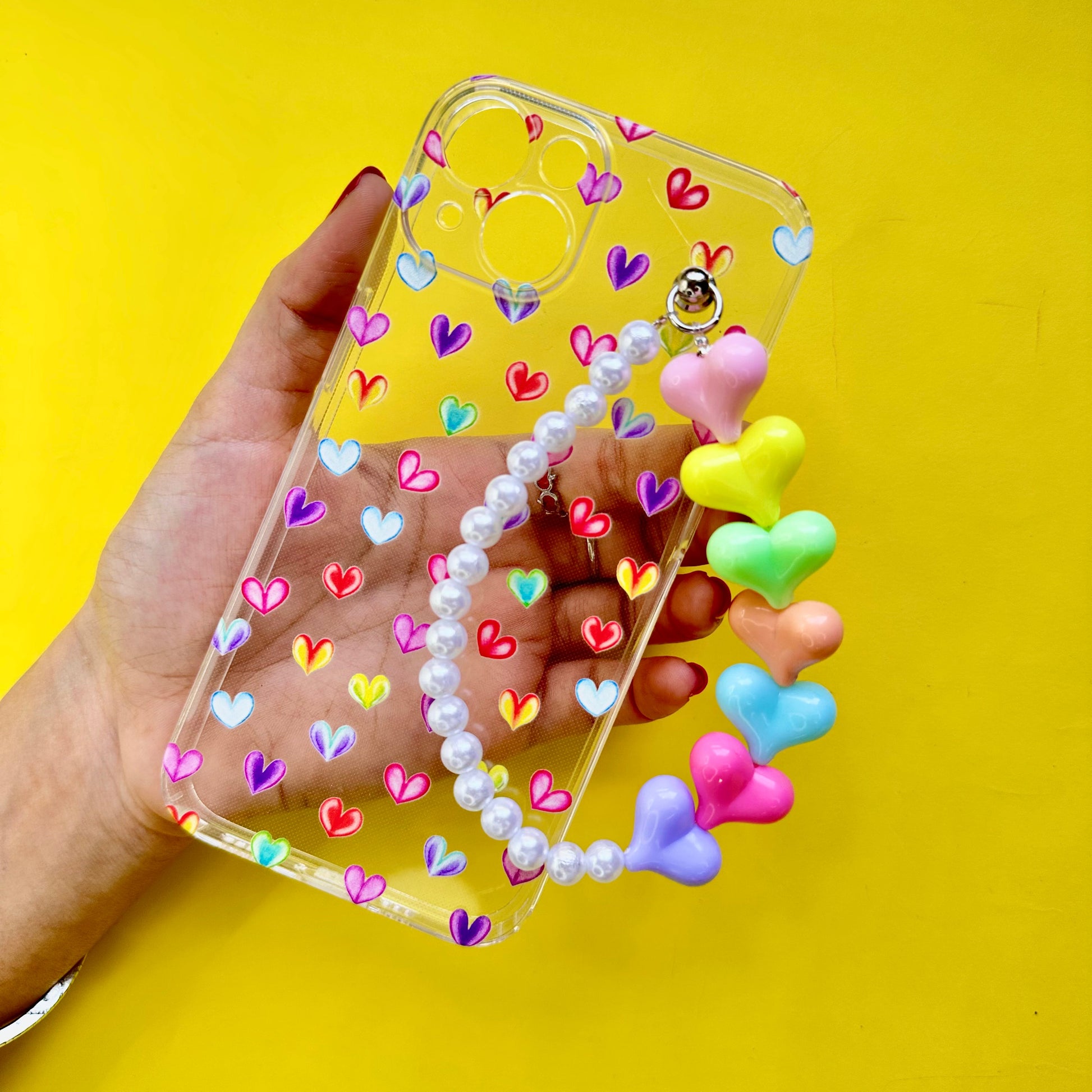 Love Zap Heart Fall Chain Silicon Phone Case - Casebasket