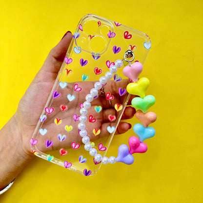 Love Zap Heart Fall Chain Silicon Phone Case - Casebasket