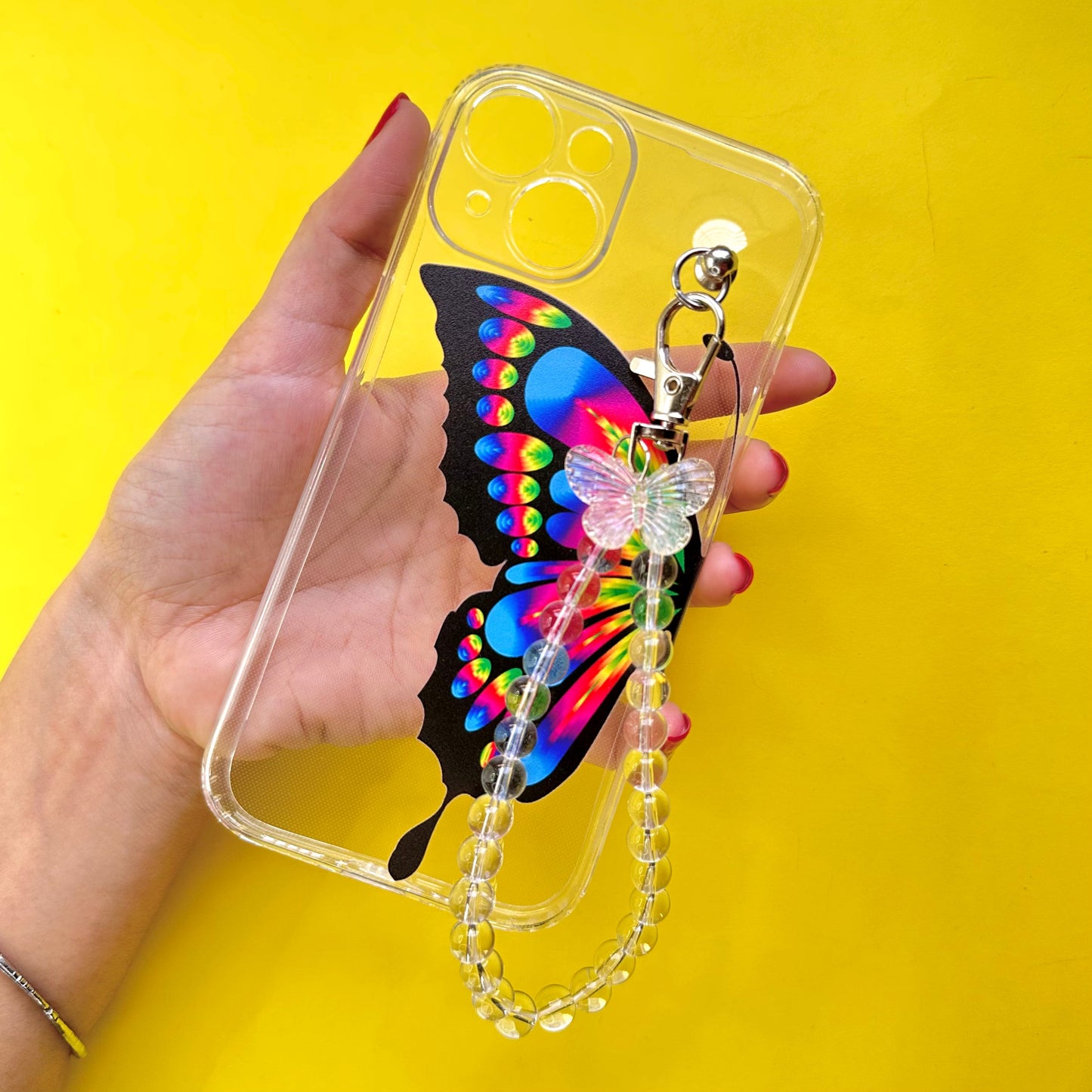 LumoWing Transparent Pearlfly Fall Chain Phone Cover - Casebasket