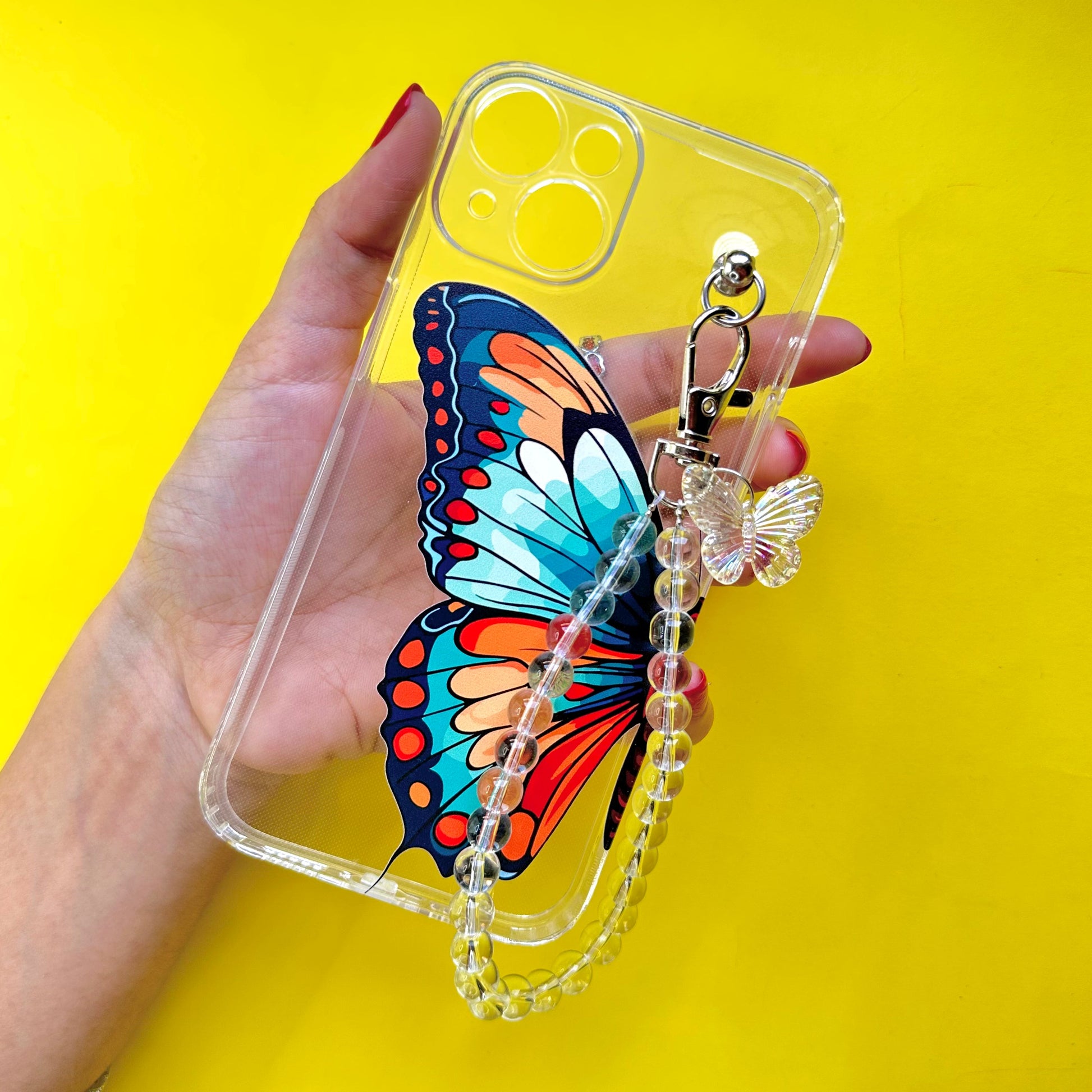 Zappy Transparent Pearlfly Fall Chain Phone Cover - Casebasket