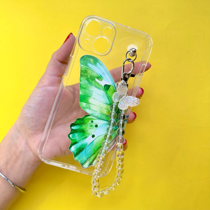 Emeralda Transparent Pearlfly Fall Chain Phone Cover - Casebasket