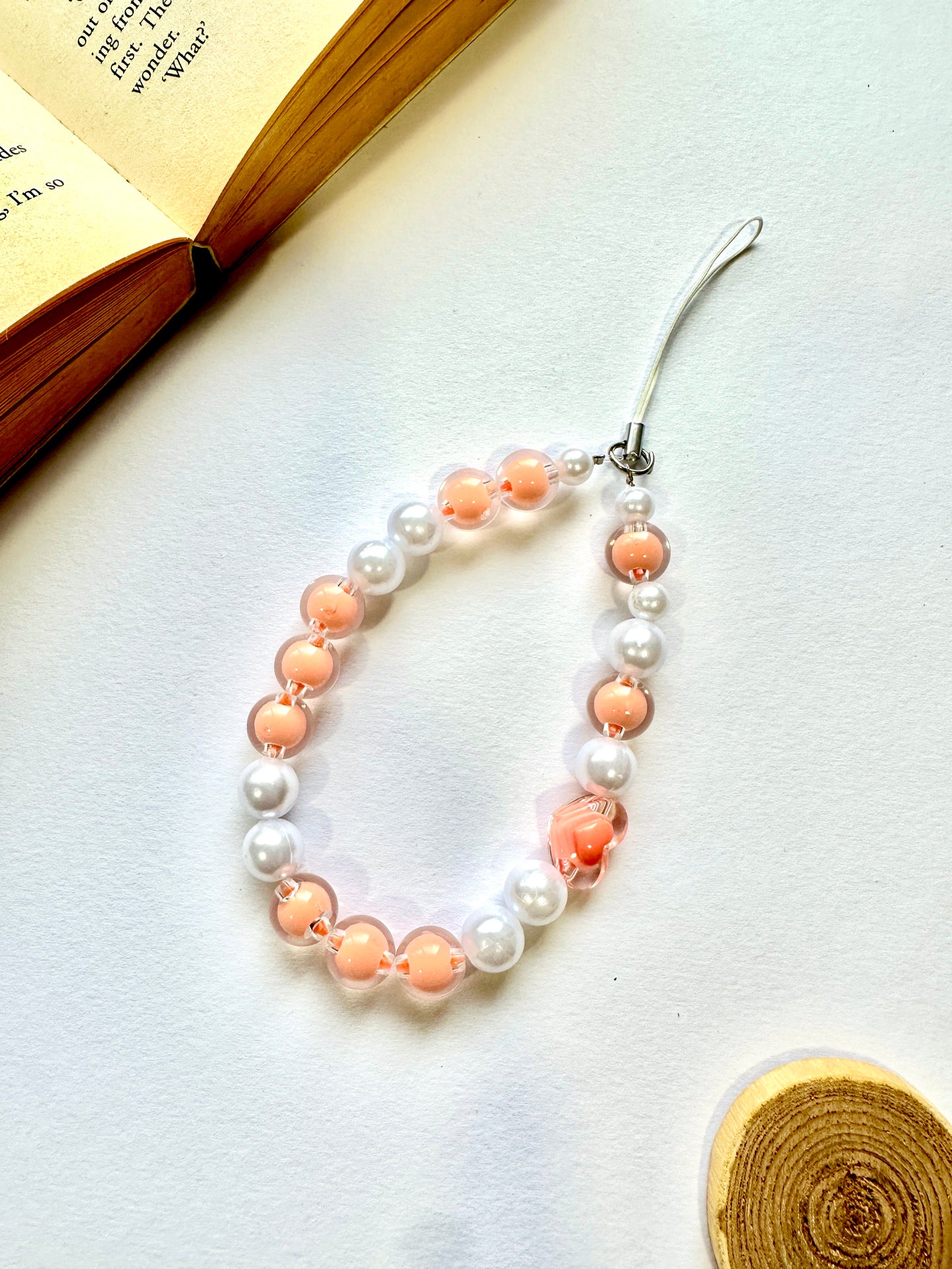 Peachy Pearl Phone Chain Charm