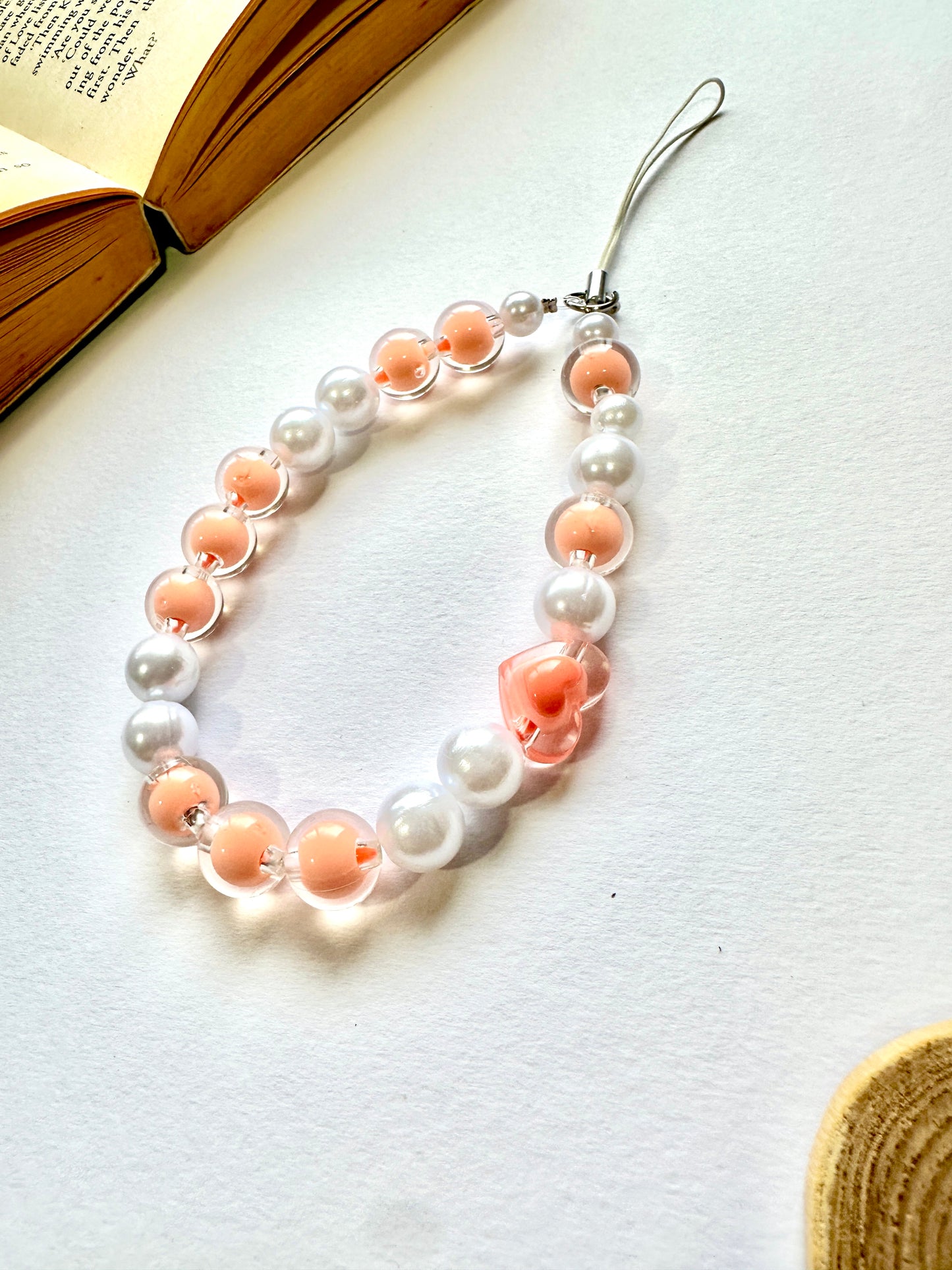 Peachy Pearl Phone Chain Charm