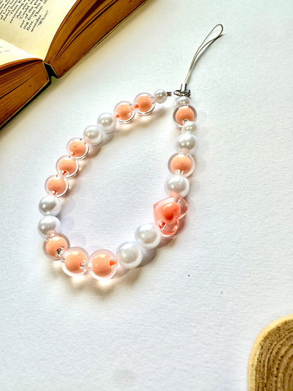 Peachy Pearl Phone Chain Charm